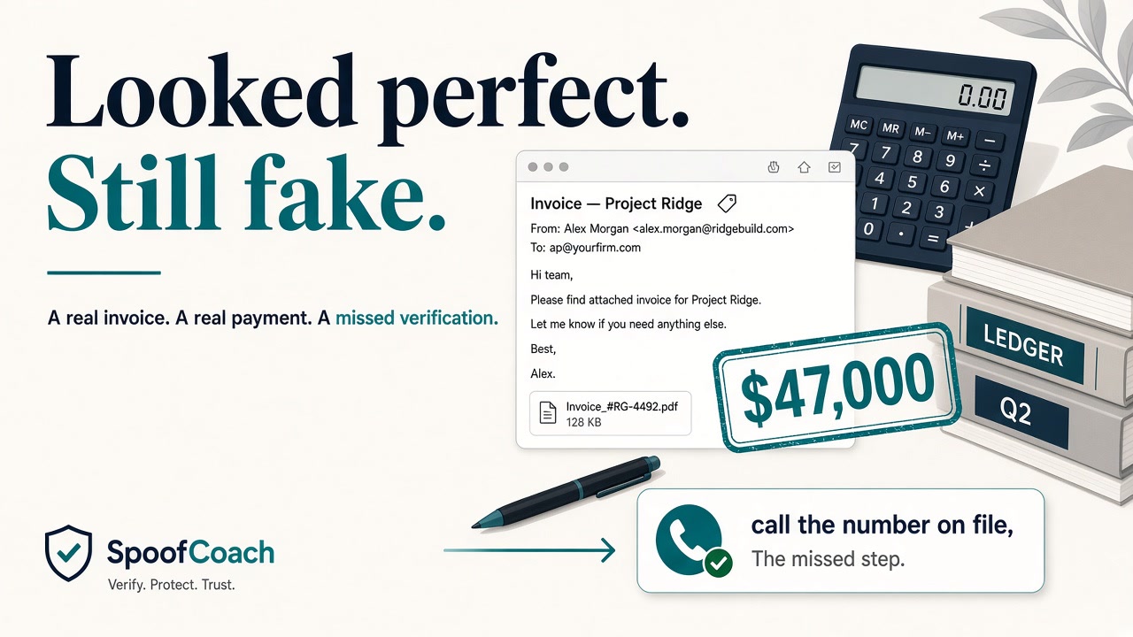Fake vendor invoice led to a $47,000 wire
