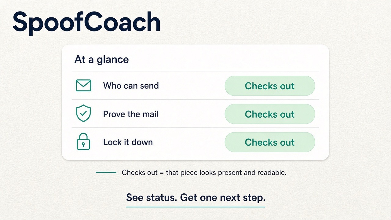 What does Checks out mean? — one row is present and readable