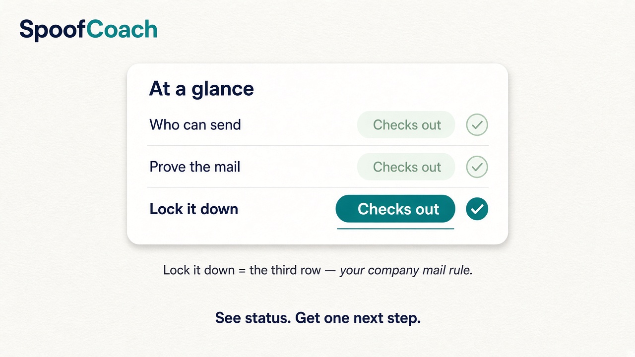 What does Lock it down mean? — third At a glance row